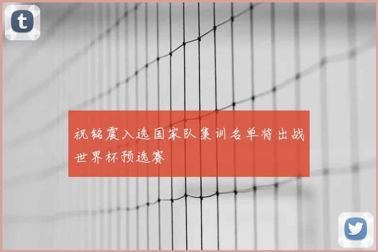 祝铭震入选国家队集训名单将出战世界杯预选赛